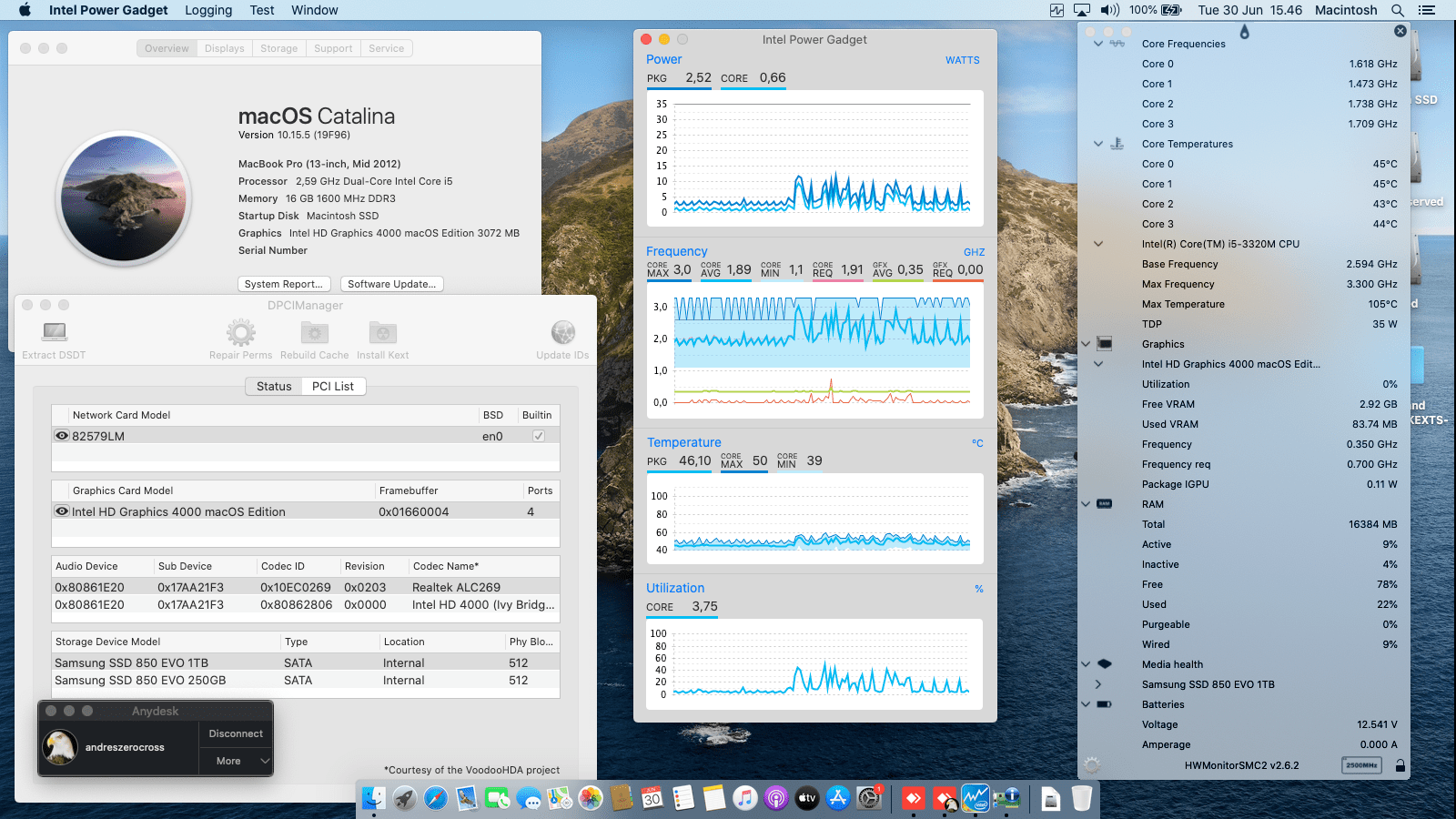 Success Hackintosh macOS Catalina 10.15.5 Build 19F96 at Lenovo Thinkpad T430